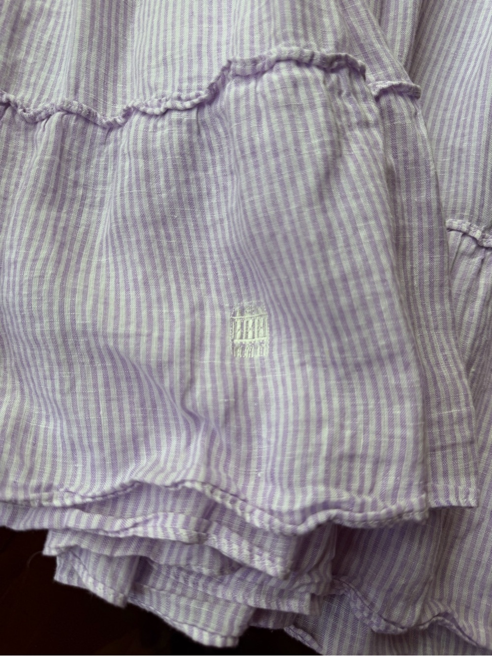 100% Linen Hill House Lavender Smocked Tiered Maxi Nap Dress - Picture 5 of 10